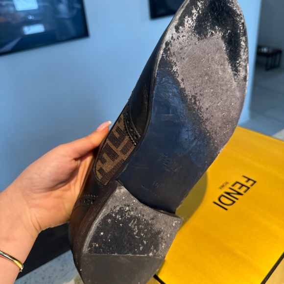 Fendi FF-motif detailed lace up derbys for men size 10 - Picture 5 of 5